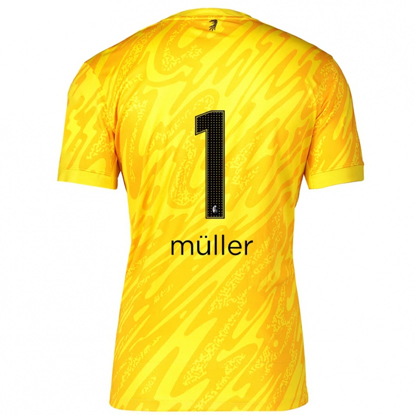 Danxen Hombre Camiseta Philipp Müller #1 Amarillo Negro Portero Equipación 2025/26 La Camisa México