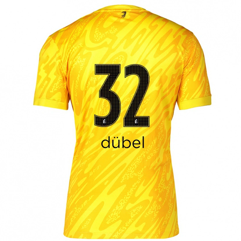 Danxen Hombre Camiseta Sarah-Lisa Dübel #32 Amarillo Negro Portero Equipación 2025/26 La Camisa México