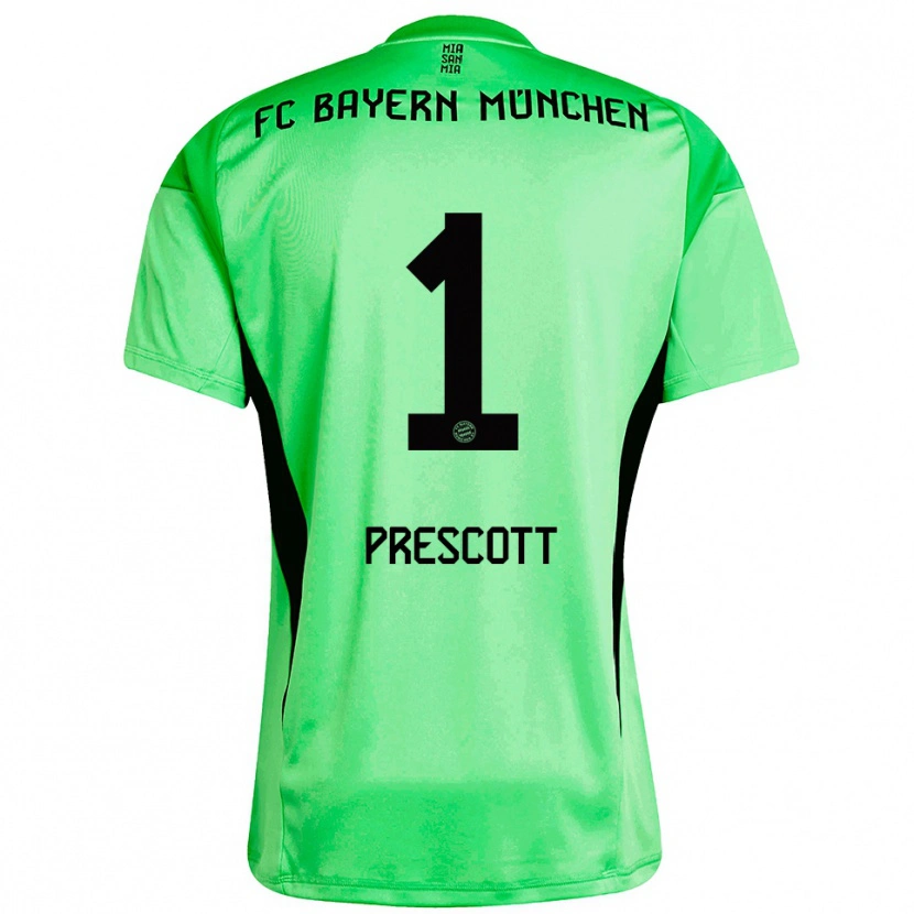 Danxen Hombre Camiseta Leonard Prescott #1 Verde Primavera Medio Portero Equipación 2025/26 La Camisa México