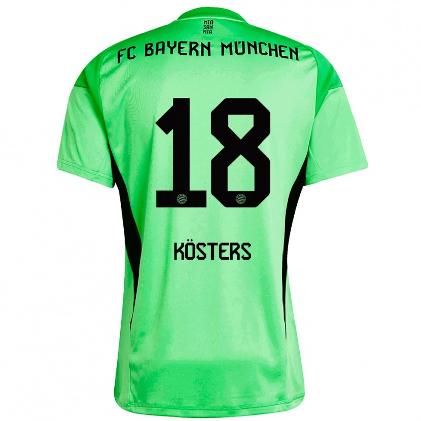 Danxen Hombre Camiseta Matthias Kösters #18 Verde Primavera Medio Portero Equipación 2025/26 La Camisa México
