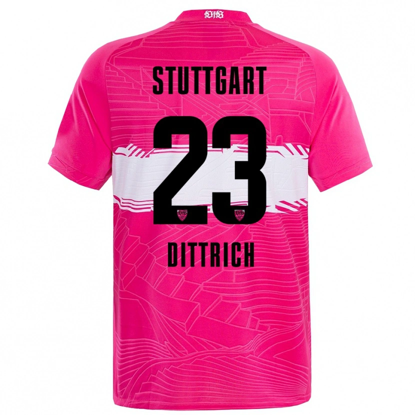 Danxen Hombre Camiseta Robin Dittrich #23 Rosa Profundo Negro Portero Equipación 2025/26 La Camisa México