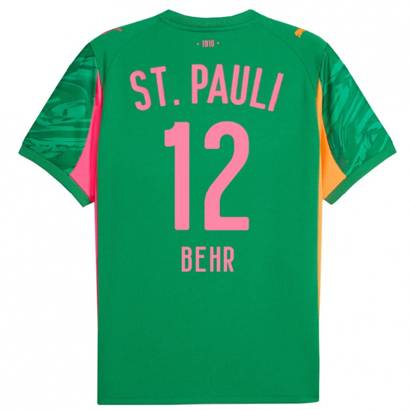 Danxen Hombre Camiseta Juri Behr #12 Verde Naranja Rosa Portero Equipación 2025/26 La Camisa México