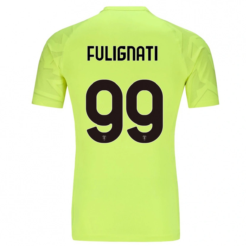 Danxen Hombre Camiseta Andrea Fulignati #99 Verde Fluorescente Portero Equipación 2025/26 La Camisa México