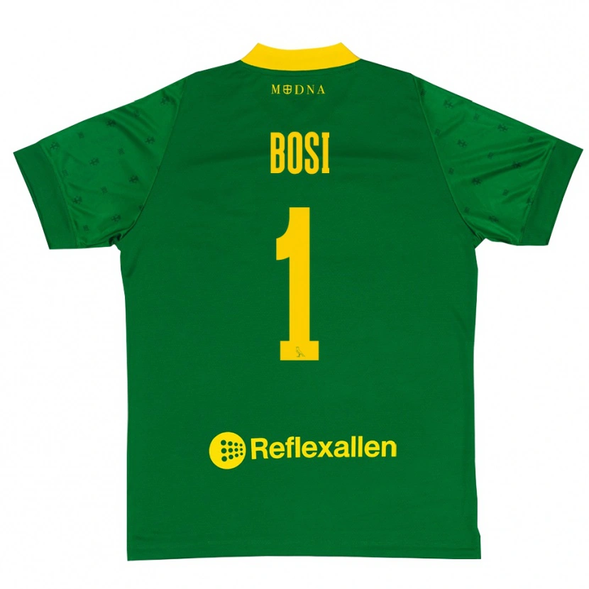 Danxen Hombre Camiseta Matteo Bosi #1 Verde Amarillo Portero Equipación 2025/26 La Camisa México