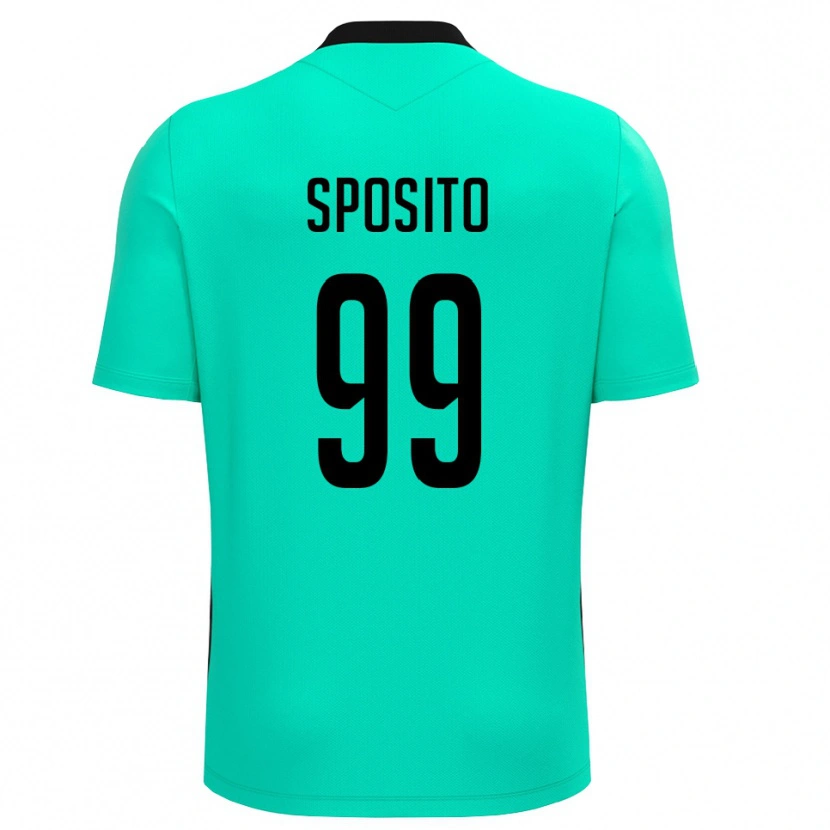 Danxen Hombre Camiseta Alex Sposito #99 Turquesa Negro Portero Equipación 2025/26 La Camisa México