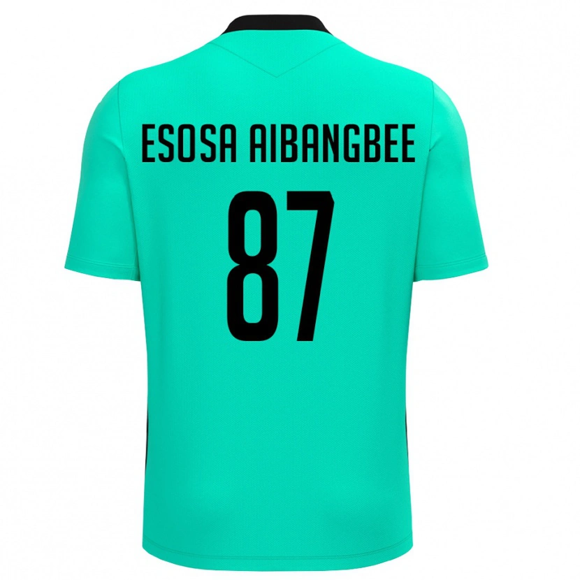 Danxen Hombre Camiseta Simon Esosa Aibangbee #87 Turquesa Negro Portero Equipación 2025/26 La Camisa México