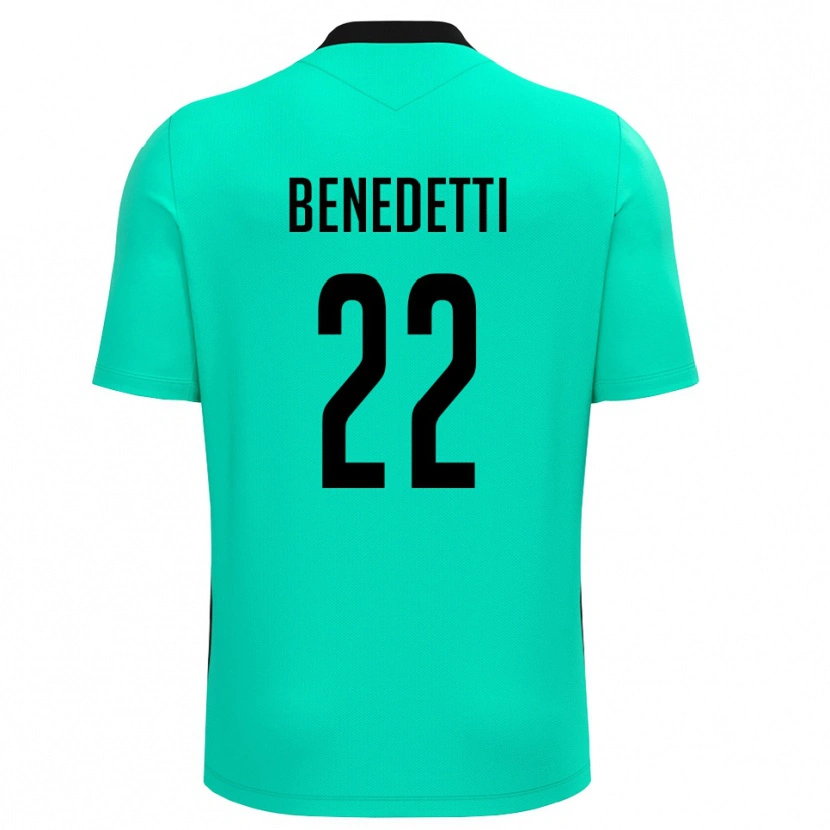 Danxen Hombre Camiseta Samuele Benedetti #22 Turquesa Negro Portero Equipación 2025/26 La Camisa México