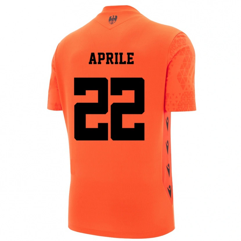 Danxen Hombre Camiseta Roberta Aprile #22 Naranja Oscuro Negro Portero Equipación 2025/26 La Camisa México