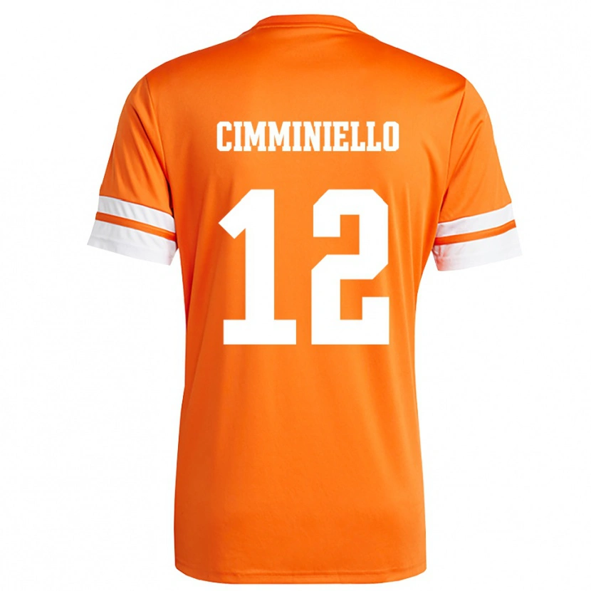 Danxen Hombre Camiseta Leon Cimminiello #12 Naranja Blanco Portero Equipación 2025/26 La Camisa México