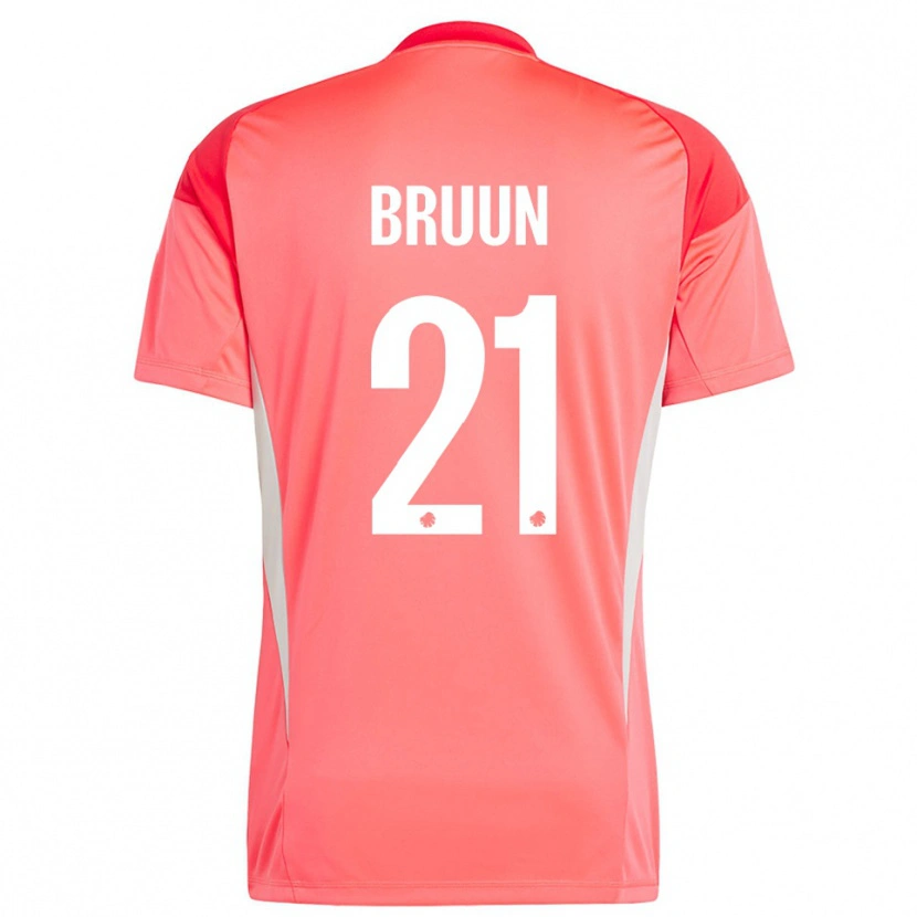 Danxen Hombre Camiseta Alfred Bruun #21 Rojo Blanco Portero Equipación 2025/26 La Camisa México