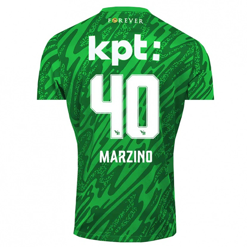 Danxen Hombre Camiseta Dario Marzino #40 Verde Blanco Portero Equipación 2025/26 La Camisa México