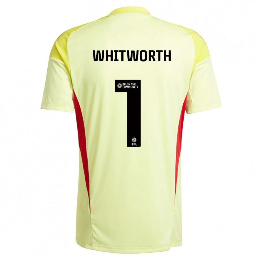 Danxen Hombre Camiseta Joe Whitworth #1 Amarillo Claro Portero Equipación 2025/26 La Camisa México