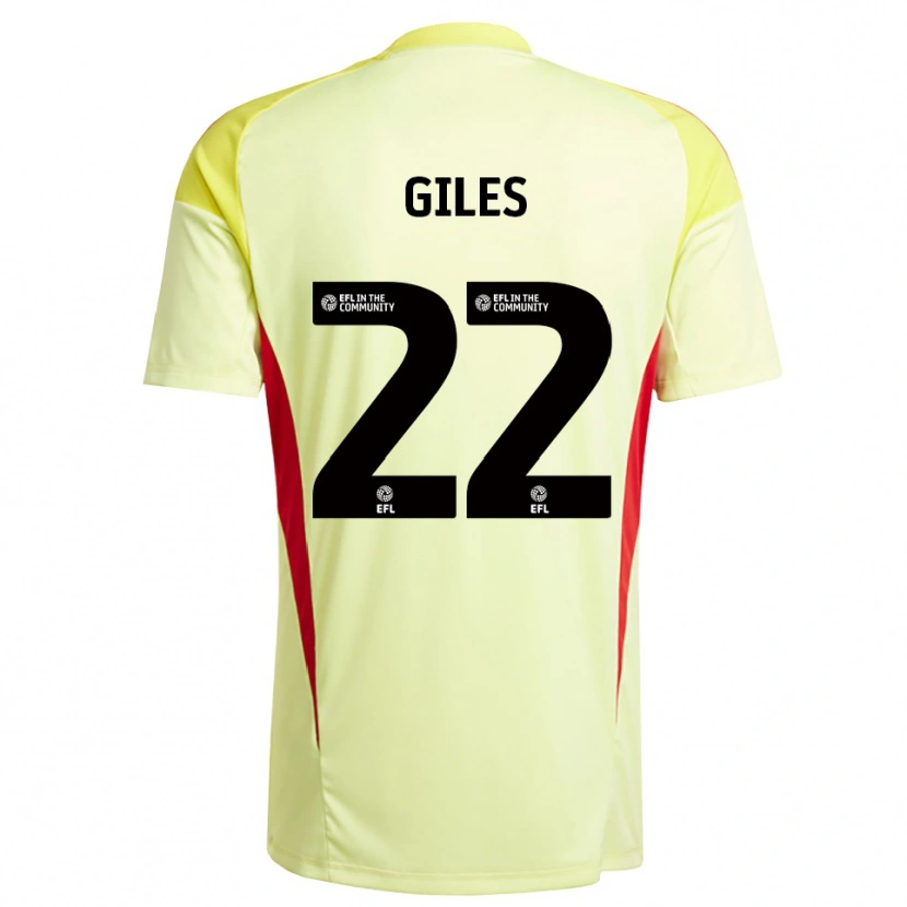 Danxen Hombre Camiseta Olivia Giles #22 Amarillo Claro Portero Equipación 2025/26 La Camisa México