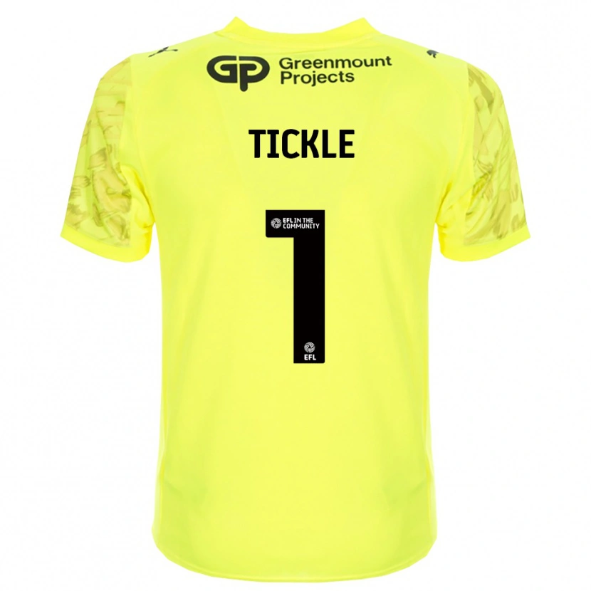 Danxen Hombre Camiseta Sam Tickle #1 Negro Verde Fluorescente Portero Equipación 2025/26 La Camisa México
