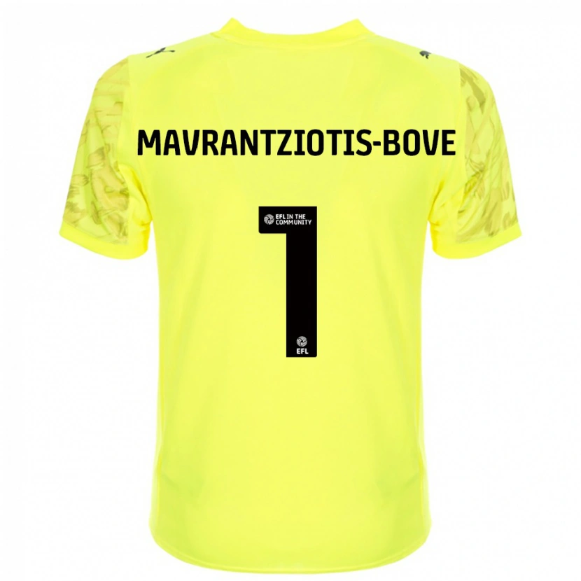 Danxen Hombre Camiseta Kane Mavrantziotis-Bove #1 Negro Amarillo Portero Equipación 2025/26 La Camisa México