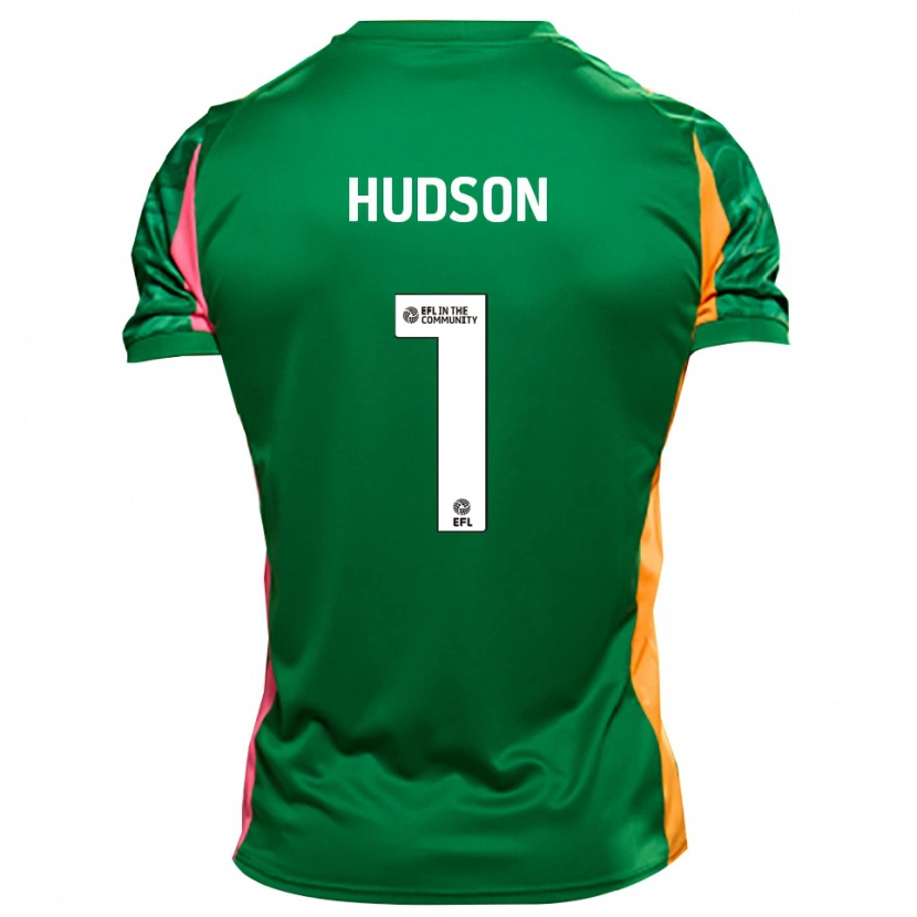 Danxen Hombre Camiseta Mathew Hudson #1 Naranja Verde Portero Equipación 2025/26 La Camisa México