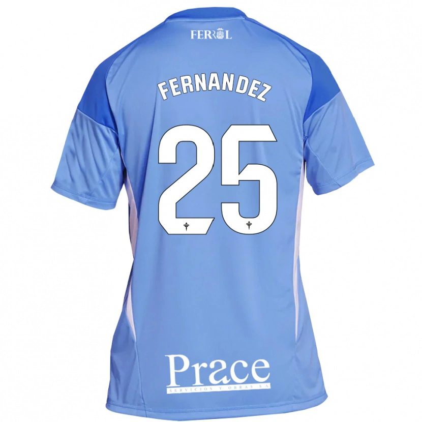 Danxen Hombre Camiseta César Fernández #25 Azul Claro Blanco Portero Equipación 2025/26 La Camisa México