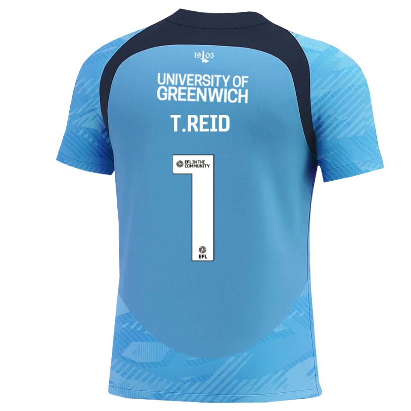 Danxen Hombre Camiseta Tommy Reid #1 Azul Blanco Portero Equipación 2025/26 La Camisa México