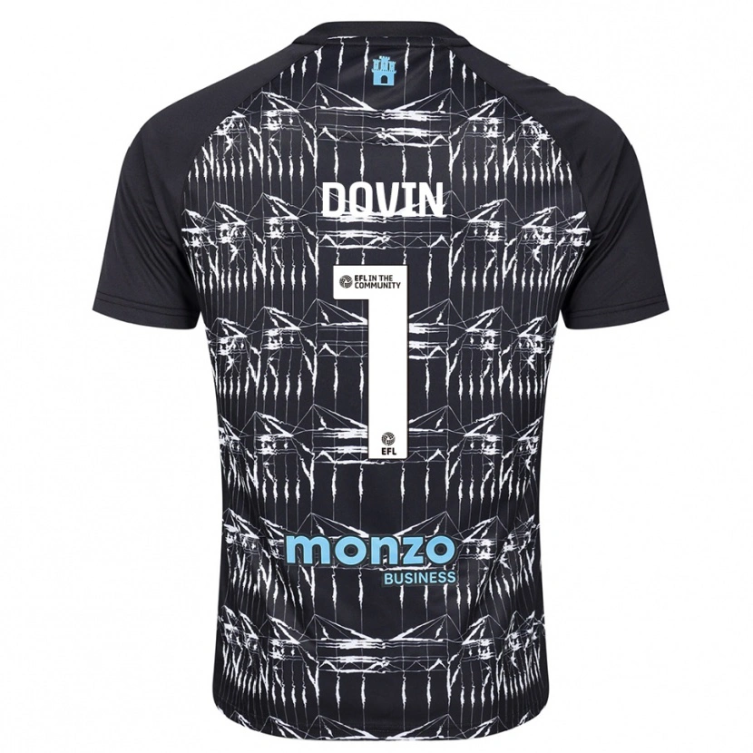Danxen Hombre Camiseta Oliver Dovin #1 Azul Negro Portero Equipación 2025/26 La Camisa México