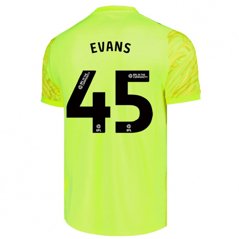 Danxen Hombre Camiseta Harry Evans #45 Verde Fluorescente Portero Equipación 2025/26 La Camisa México