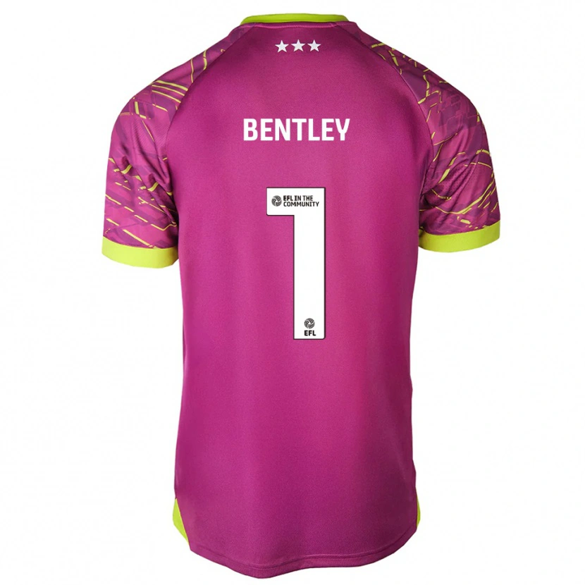 Danxen Hombre Camiseta Josh Bentley #1 Rojo Violeta Medio Portero Equipación 2025/26 La Camisa México