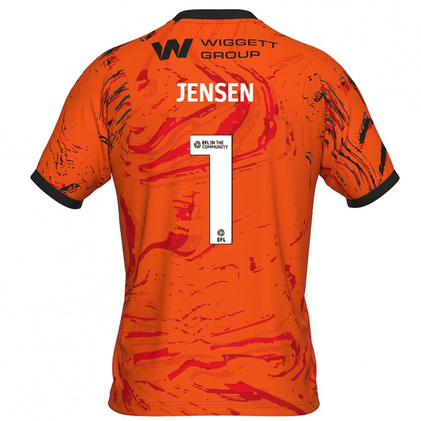 Danxen Hombre Camiseta Lukas Jensen #1 Naranja Negro Portero Equipación 2025/26 La Camisa México