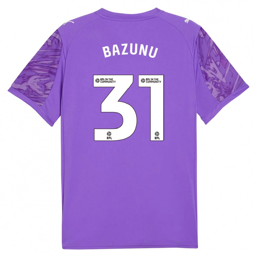 Danxen Hombre Camiseta Gavin Bazunu #31 Morado Blanco Portero Equipación 2025/26 La Camisa México
