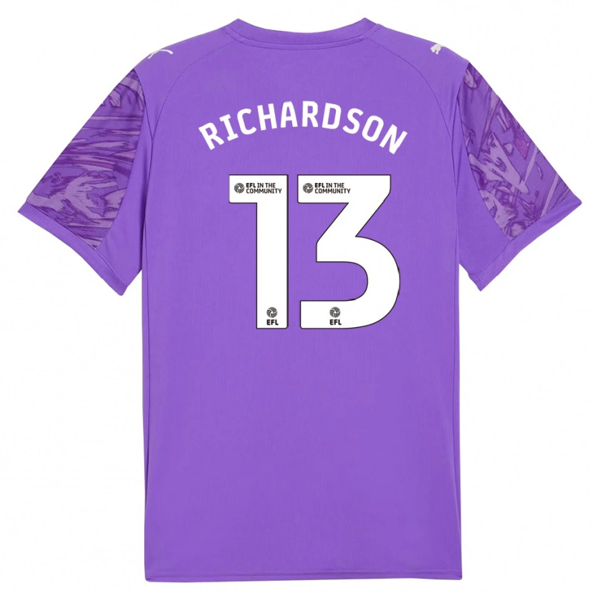 Danxen Hombre Camiseta Cale Richardson #13 Morado Blanco Portero Equipación 2025/26 La Camisa México