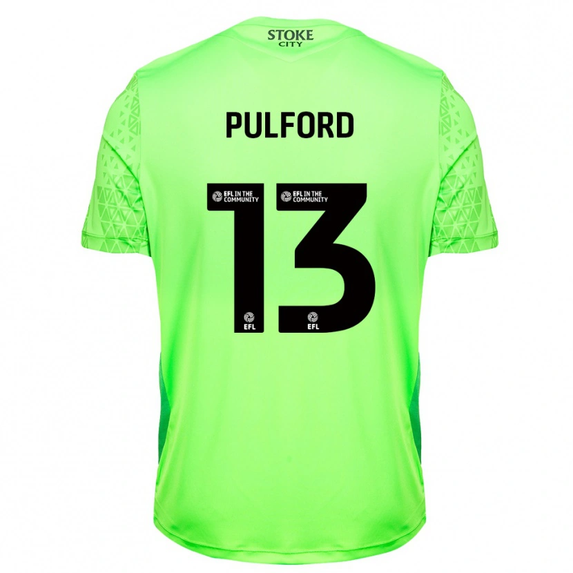 Danxen Hombre Camiseta Lucas Pulford #13 Verde Negro Portero Equipación 2025/26 La Camisa México