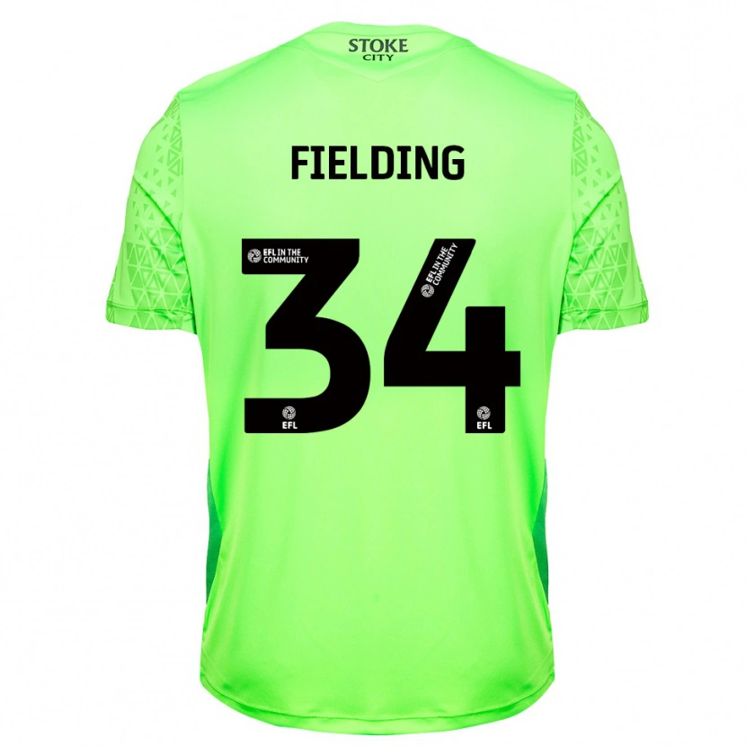 Danxen Hombre Camiseta Frank Fielding #34 Verde Negro Portero Equipación 2025/26 La Camisa México