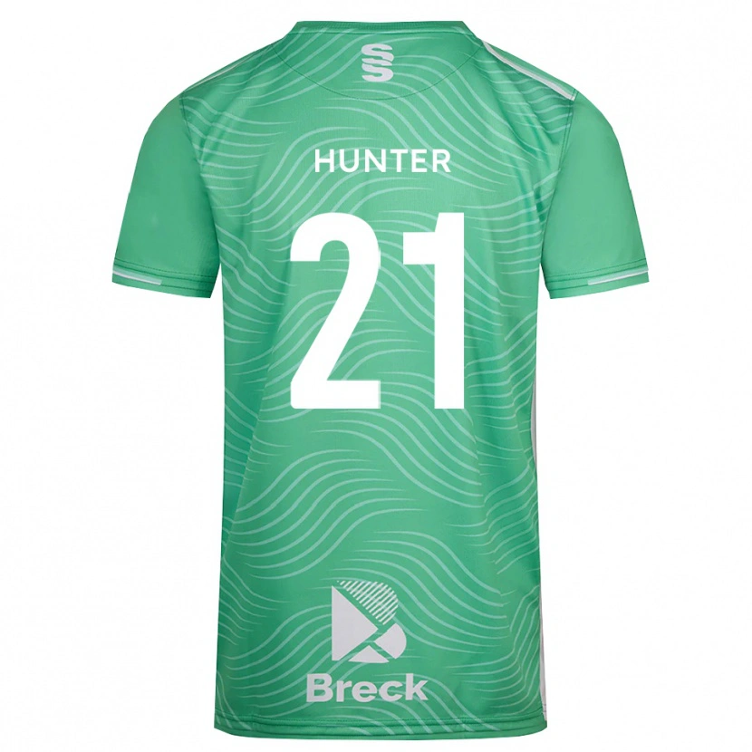 Danxen Hombre Camiseta Megan Hunter #21 Turquesa Medio Portero Equipación 2025/26 La Camisa México