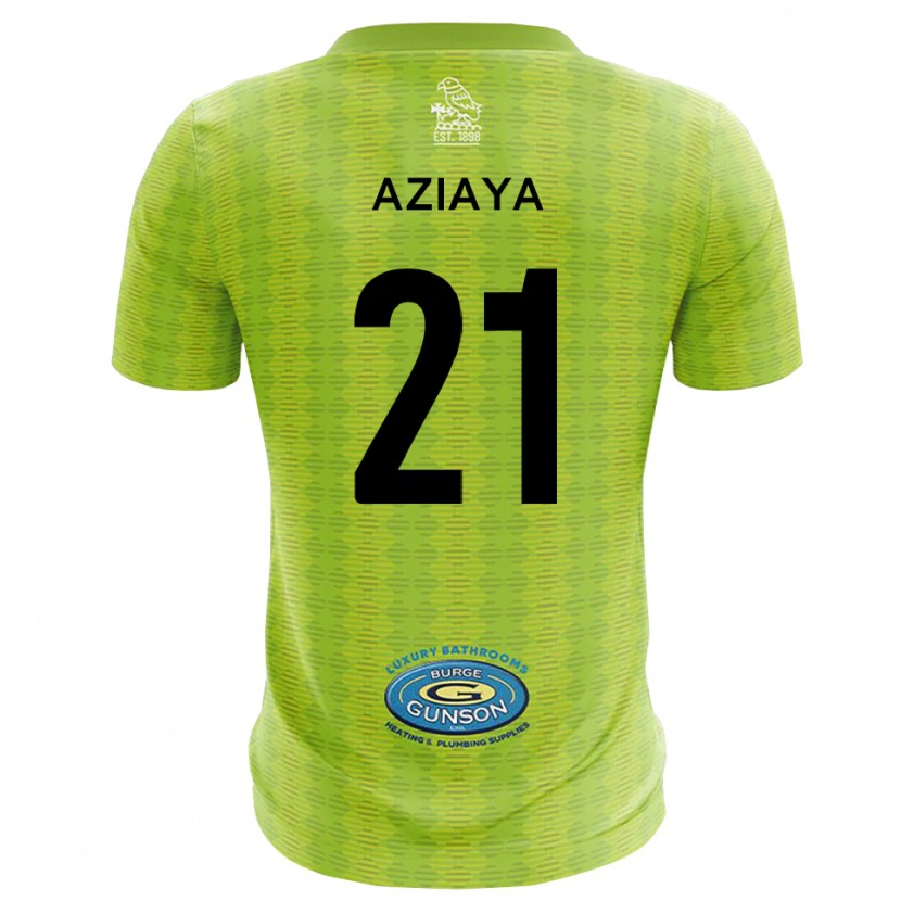 Danxen Hombre Camiseta David Aziaya #21 Verde Prado Portero Equipación 2025/26 La Camisa México