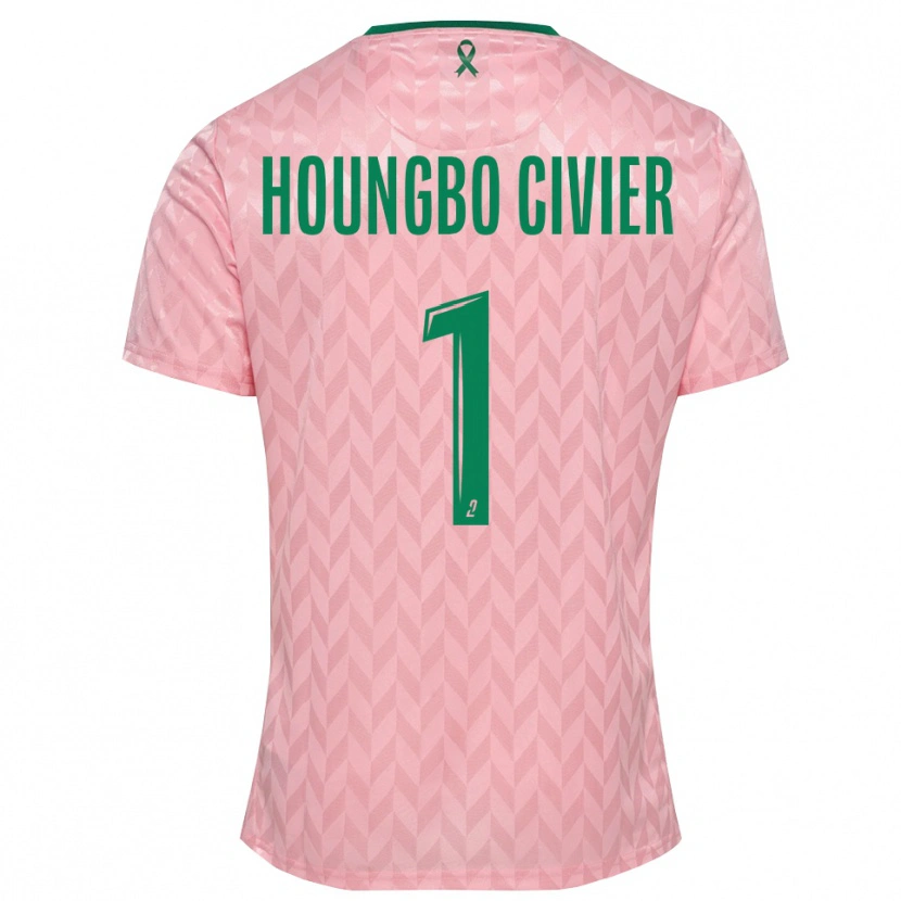 Danxen Hombre Camiseta Matéo Houngbo Civier #1 Verde Rosa Portero Equipación 2025/26 La Camisa México