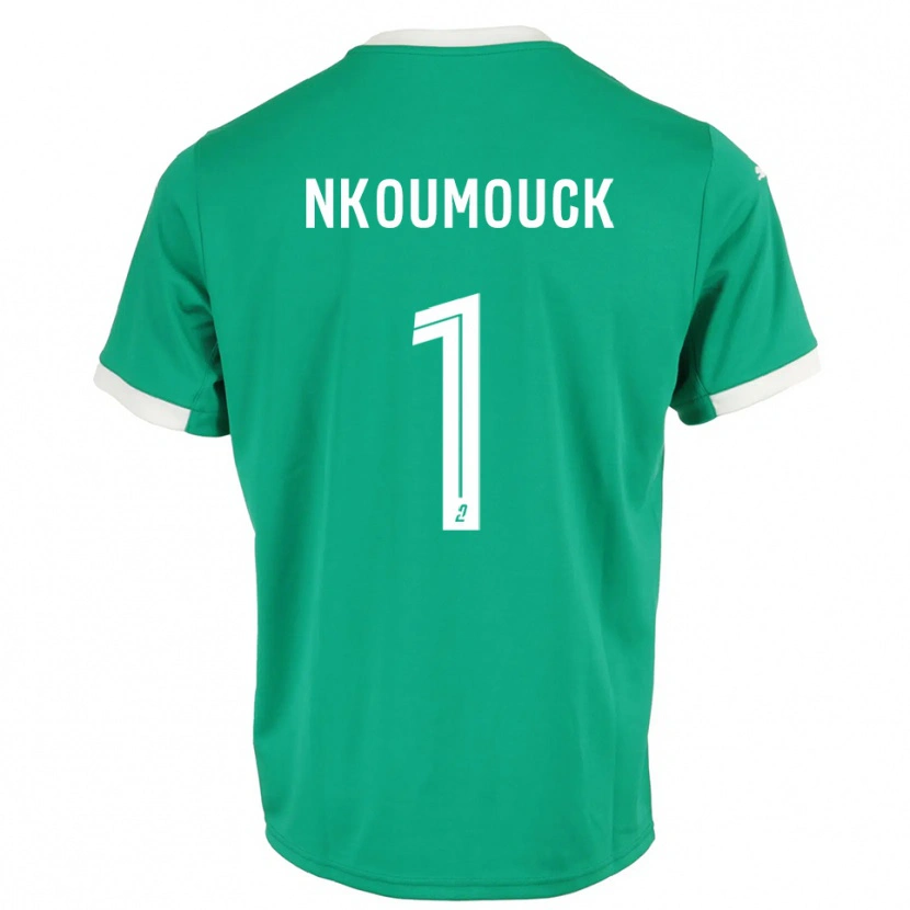 Danxen Hombre Camiseta Marc-Anthony Nkoumouck #1 Blanco Verde Portero Equipación 2025/26 La Camisa México
