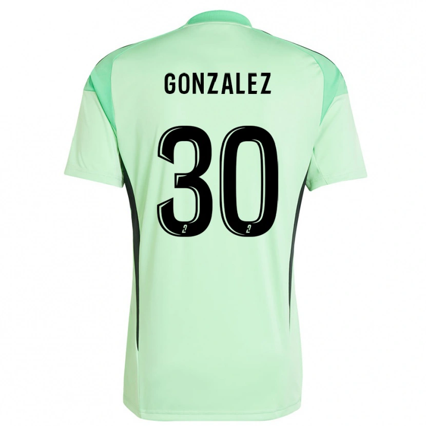 Danxen Hombre Camiseta Matéo Gonzalez #30 Negro Verde Claro Portero Equipación 2025/26 La Camisa México