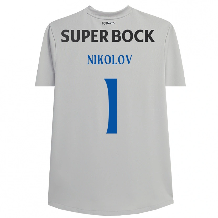 Danxen Hombre Camiseta Antoni Nikolov #1 Gris Claro Negro Portero Equipación 2025/26 La Camisa México