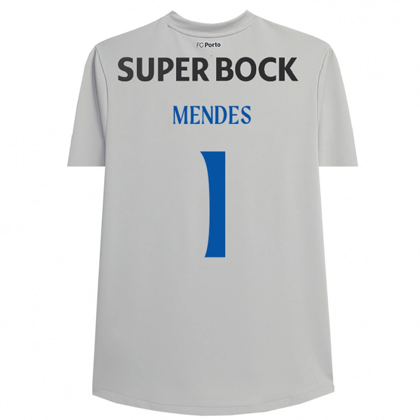 Danxen Hombre Camiseta Francisco Mendes #1 Gris Claro Negro Portero Equipación 2025/26 La Camisa México