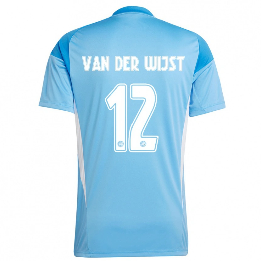 Danxen Hombre Camiseta Giovanni van der Wijst #12 Azul Claro Blanco Portero Equipación 2025/26 La Camisa México