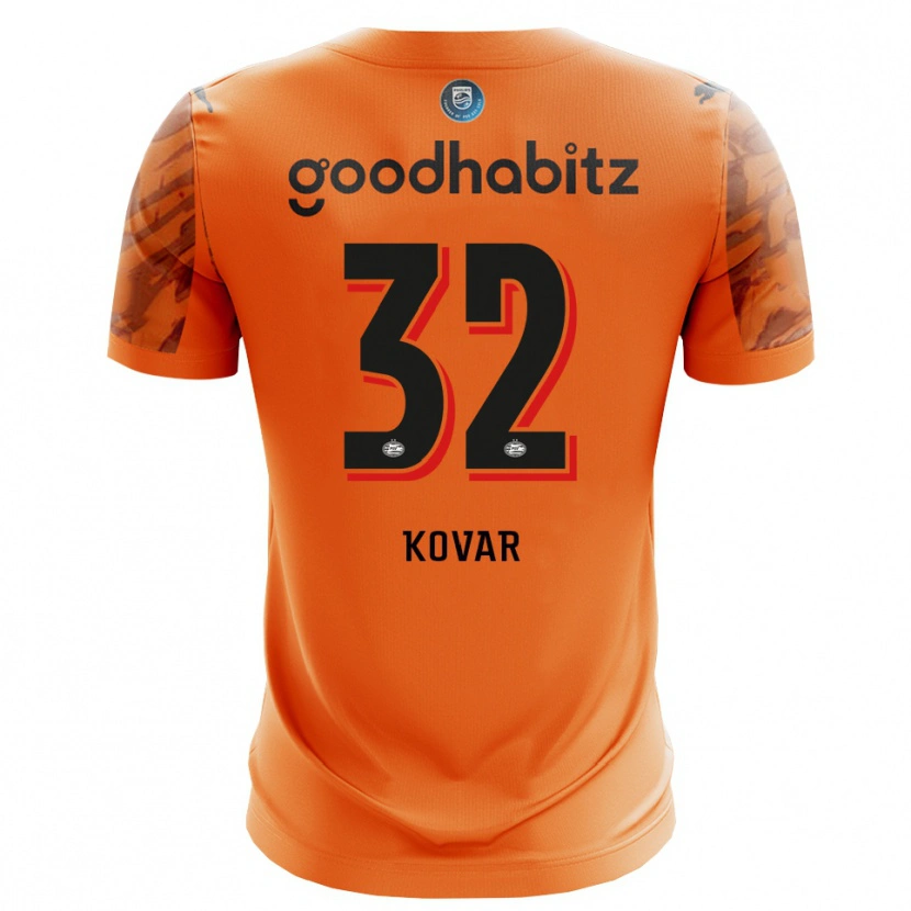 Danxen Hombre Camiseta Matej Kovar #32 Naranja Negro Portero Equipación 2025/26 La Camisa México