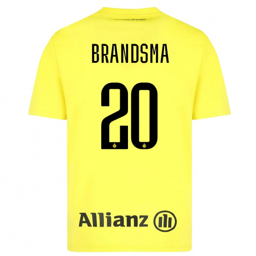 Danxen Hombre Camiseta Ilke Brandsma #20 Amarillo Negro Portero Equipación 2025/26 La Camisa México