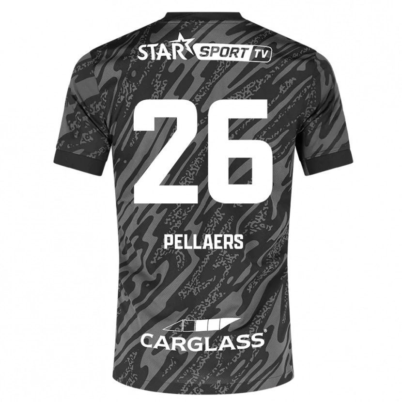Danxen Hombre Camiseta Amanuel Pellaers #26 Gris Oscuro Negro Portero Equipación 2025/26 La Camisa México