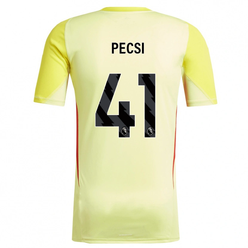 Danxen Hombre Camiseta Ármin Pécsi #41 Amarillo Rojo Portero Equipación 2025/26 La Camisa México