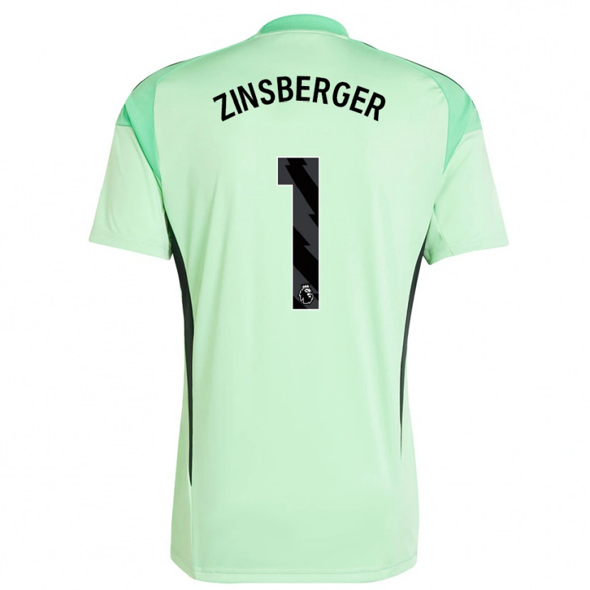 Danxen Hombre Camiseta Manuela Zinsberger #1 Verde Claro Negro Portero Equipación 2025/26 La Camisa México