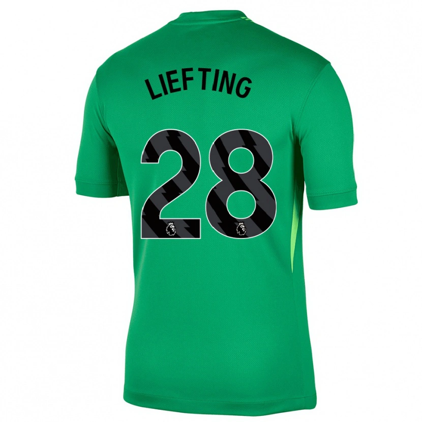 Danxen Hombre Camiseta Femke Liefting #28 Verde Negro Portero Equipación 2025/26 La Camisa México