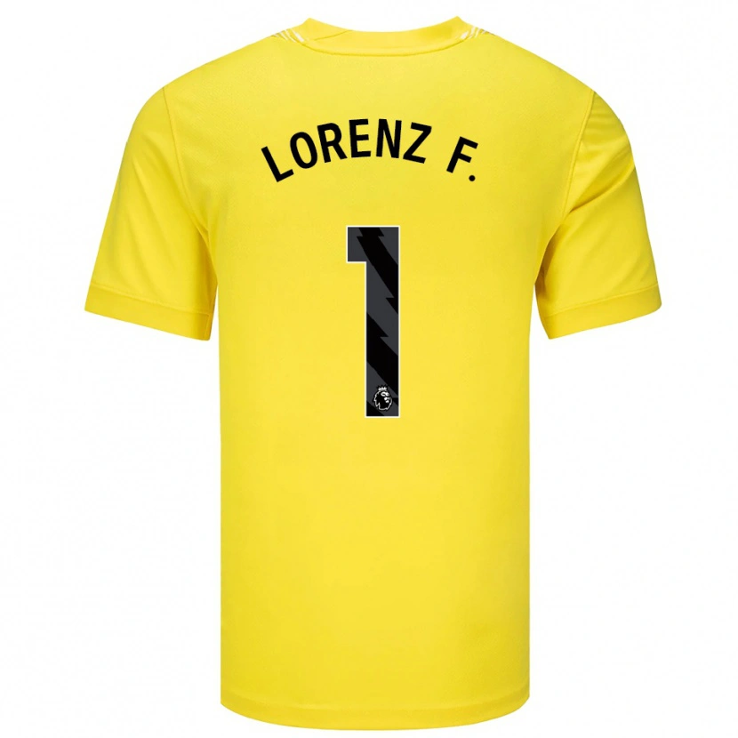 Danxen Hombre Camiseta Lorenz Ferdinand #1 Amarillo Negro Portero Equipación 2025/26 La Camisa México