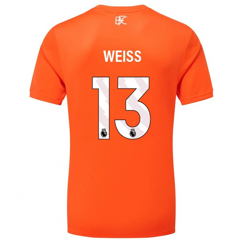Danxen Hombre Camiseta Max Weiß #13 Naranja Blanco Portero Equipación 2025/26 La Camisa México