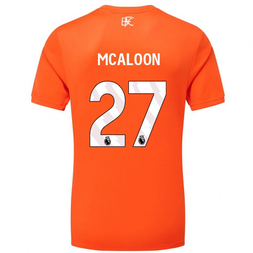 Danxen Hombre Camiseta Naoisha Mcaloon #27 Naranja Blanco Portero Equipación 2025/26 La Camisa México