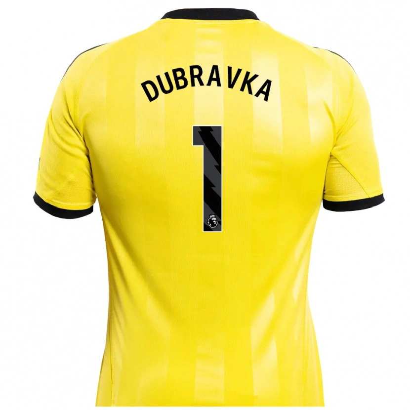 Danxen Hombre Camiseta Martin Dúbravka #1 Amarillo Negro Portero Equipación 2025/26 La Camisa México
