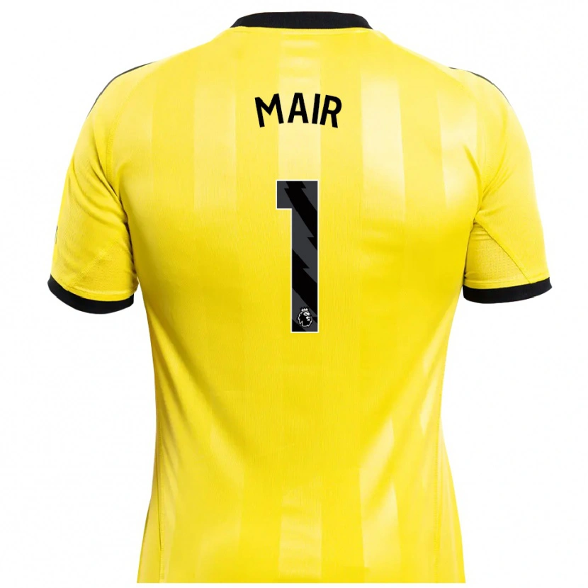 Danxen Hombre Camiseta George Mair #1 Amarillo Negro Portero Equipación 2025/26 La Camisa México
