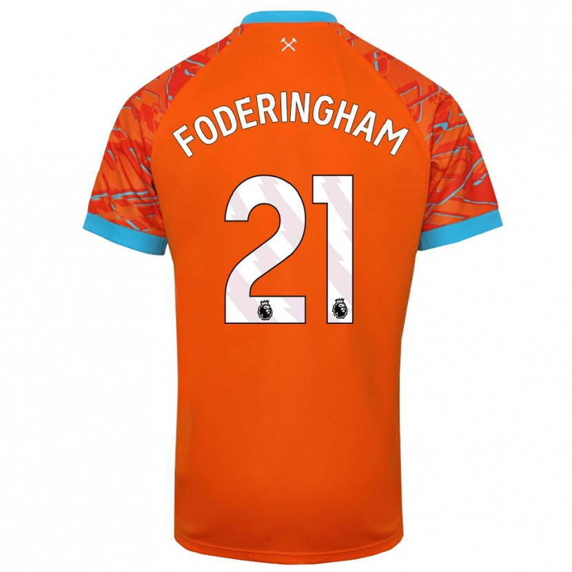 Danxen Hombre Camiseta Wes Foderingham #21 Naranja Blanco Portero Equipación 2025/26 La Camisa México